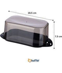 Resim NessiWorld Buffer® Kilitli Plastik Kapaklı Kahvaltılık Tereyağlık Peynirlik Erzak Saklama Kabı AP-9428 