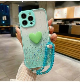 Resim Chenkestoreone Yeşil İphone 13 Şık Telefon Kılıfı Tpu Malzeme Askı Askısı Koruma Romantik Tasarım 