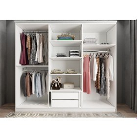 Resim Morgan Membran 6 Kapaklı Gardırop Montaj Dahil Beyaz 240 Cm 