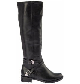 Resim Fox Shoes E726203409 Siyah Cilt Alçak Topuklu Kadın Çizme Siyah Cilt-suni Deri 