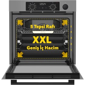 Resim Ank.fırın Steam Master Gri Cam Dij.saat 