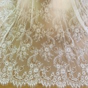 Resim 3 Metre Kirpik Dantel Kumaş Nakış Çiçekli Dantel Kirpik Kumaş Sıcak Satış DIY Dikiş Malzemesi Düğün Elbiseleri, Gelin Duvağı, Ev Dekoru için 