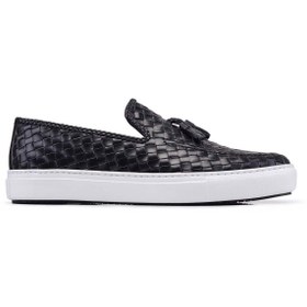 Resim Siyah Örgü Püsküllü Sneaker Erkek Ayakkabı -8381- 