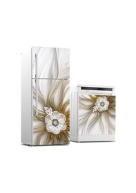 Resim Buzdolabı Ve Bulaşık Makinası Beyaz Eşya Sticker Kaplama 3d Fantastik Çiçek 