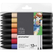 Resim Winsor & Newton : Promarker Genişletilmiş Manga Seti 1 : 12 Renk + Blender 