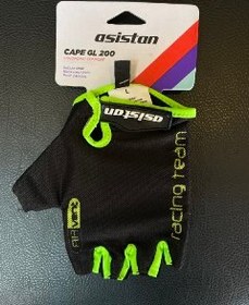 Resim Asistan Siyah Yeşil Kısa Parmak Bisiklet Eldiveni L Beden / Bisiklet 