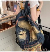 Resim Fastbuy Yıkanmış Denim Bayanlar Sırt Çantası Büyük Kapasiteli Sıcak Moda Standart Standart 