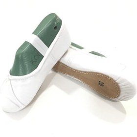 Resim Yıldız Bale Kostüm ve Spor Ürünleri Beyaz Deri Tek Taban Bale Patiği 