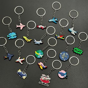 Resim 17'li Karikatür Yaratıcı Ulaşım Araçları Uçak Serisi Anahtarlık Kolye Uçları, Benzersiz Charm'lar, Araba Aksesuarları, Trend Küçük Hediyeler. 