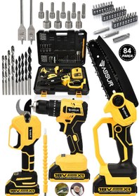 Resim Assur ASR1046 18V Matkap Budama Testeresi Makası 3'lü Set Sarı 