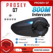 Resim Prosev Q7 Motosiklet Intercom Bluetooth 5.0 Kulaklık 7 Kişilik N11.330 Prosev