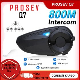 Resim Prosev Q7 Motosiklet Intercom Bluetooth 5.0 Kulaklık 7 Kişilik N11.330 