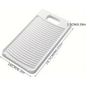 Resim Gateesat 1 Adet Beyaz Çamaşır Yıkama Tahtası, Kalın Çamaşır Ovma Ve Çorap Temizleme Tahtası 