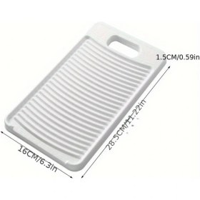 Resim Gateesat 1 Adet Beyaz Çamaşır Yıkama Tahtası, Kalın Çamaşır Ovma Ve Çorap Temizleme Tahtası 