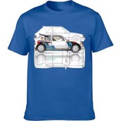 Resim Snapbuy Peugeot 205 T16 Grubu B 1984 Ralli T-shirt - Unisex Erkek/bayan Gömlekmavi 