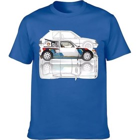 Resim Snapbuy Peugeot 205 T16 Grubu B 1984 Ralli T-shirt - Unisex Erkek/bayan Gömlekmavi 