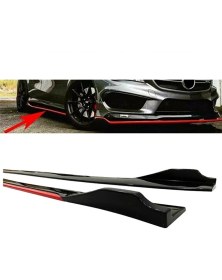 Resim Bmw 1 Serisi F40 2019+ Kırmızı Şeritli Renkli Yan Marşpiyel 2 Adet Piona Black 