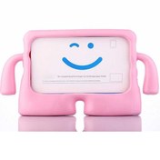 Resim iPad Uyumlu 9.7 2017 (5.Nesil) Uyumlu Kılıf Standlı ve Tutma Kollu Yumuşak Silikon Çocuk Tablet Kılıfı 