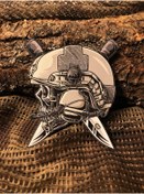 Resim THORSTORE Skull&Blades Patch/Peç/Arma (9 x 7cm) 