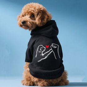 Resim 1 Siyah Evcil Hayvan Kapüşonlu Sweatshirt, Küçük Köpekler İçin Kışlık Sıcak Tüy Dökmez Teddy Bear Pomeranian Yavru Köpek Sonbahar/Kış Günlük Kazak 