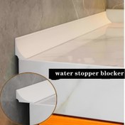 Resim Mutfağı ve Banyo Tezgahları için Yumuşak Silikon Su Tıpa Blokeri - Esnek Lavabo Kenar Koruyucu ile Suya Karışmayı Önler, Beyaz, 1 Adet, Mutfak Lavabosu Sıçrama Koruması 