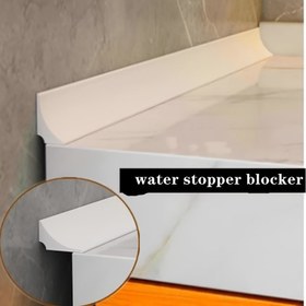 Resim Mutfağı ve Banyo Tezgahları için Yumuşak Silikon Su Tıpa Blokeri - Esnek Lavabo Kenar Koruyucu ile Suya Karışmayı Önler, Beyaz, 1 Adet, Mutfak Lavabosu Sıçrama Koruması 