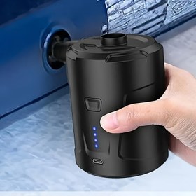 Resim USB ile Şarj Edilebilen Elektrikli Hava Pompası - Kamp İçin Kompakt, Kablosuz Şişirme Cihazı, Şişme Yastıklar, Hava Yatakları, Tekneler, Yüzme Simitleri İçin Taşınabilir, Dayanıklı ABS ve Bakır ile Üretilmiştir 