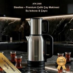 Resim Evona Çelik 2 In 1 Çay Makinesi Su Isıtıcısı & Çaycı Steeltea 