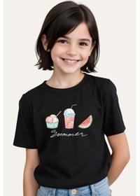 Resim Fyk Kids Kız Çocuk Basic Baskılı T-shirt Çok Renkli 