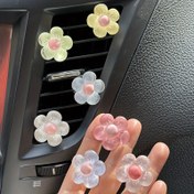 Resim 6'lı Set, Reçine Kristal Çiçek Araba Havalandırma Klipsleri, ABS Reçine Dekoratif Aksesuarlar, Araç İçi Dekor, Çeşitli Renkler, Araba Hava Menfezleri İçin 