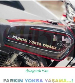 Resim Farkın Yoksa Yaşama... Motorsiklet Hologramlı Yazı Sticker 