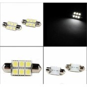 Resim Carub 2 Adet Beyaz Renk 12V 39 mm Sofit Ampul 6 Smdtavan-Bagaj Ampulü 