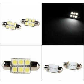 Resim Carub 2 Adet Beyaz Renk 12V 39 mm Sofit Ampul 6 Smdtavan-Bagaj Ampulü 