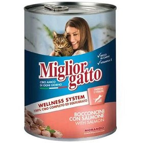 Resim Miglior Gatto Somonlu Parça Etli Kedi Konservesi 405 Gr 