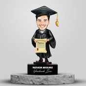 Resim Mezun Erkek Öğrenci Karikatürlü Biblo 