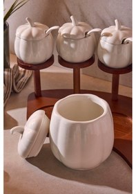 Resim Pumpkin Porselen 9'lu Çok Amaçlı Ergonomik Baharatlık Seti Beyaz Beyaz 