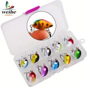 Resim 10 adet Mini Minnow Yem, Gerçekçi Crankbait Üçlü saç tokası ile, Açık Hava Balıkçılık Malzemesi 