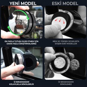 Resim Mega Oto Market Ayarlanabilir Tak-Çıkar Dönerli Prizmatik 360 Derece Siyah Vantuzlu Oto Kör Nokta Aynası 