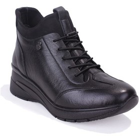 Resim Dagoster Dza07-13091535 Siyah Ortopedik Günlük Düz Topuk Deri Kadın Bot Siyah 