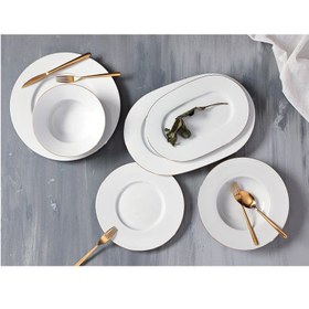 Resim Porland Altın Yaldız 27 Parça 6 Kişilik Yemek Takımı 04POR035661 