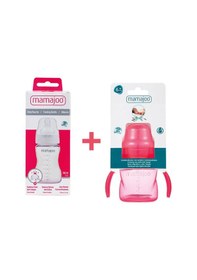 Resim Mamajoo Kulplu Eğitici Bardak 160ML & Silver Biberon 250ML Pembe 