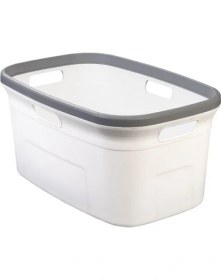 Resim Çamaşır Selesi Dayanıklı Çamaşır Sepeti Gri Beyaz 20 Litre 