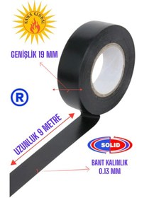 Resim Elektrik Izole Bant Pvc Siyah Renk Elektrikçi Kablo Bandı 10 Adet 