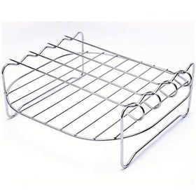 Resim Cordial Silvery Çift Katlı Fritöz Aksesuarı Izgara Ve 4 Şiş İle Fırın Ve Buharda Pişirme 