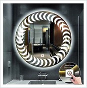 Resim GLOBAL LED MIRROR 90 Cm Beyaz Ledli Tasarım Kumlamalı Dokunmatik Tuşlu Banyo Aynası Makyaj Aynası Işıklı Ayna 