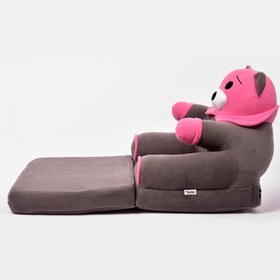 Resim Beibons Anti Bakteriyel Portatif Katlanabilir Sünger Çocuk Koltuğu - Panda, Ayıcık Koltuk Gri Pembe 