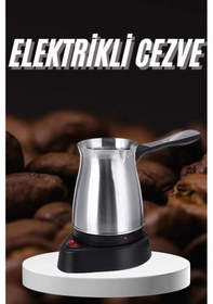Resim Paslanmaz Çelik Türk Kahvesi Makinesi 6 Fincan Kpasiteli Elektrikli Cezve 