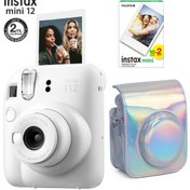 Resim Fujifilm Instax mini 12 Beyaz Fotoğraf Makinesi-20'li Film ve Parlak Kılıf Seti 