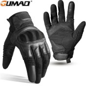 Resim Liangduo Shop Siyah Stil L Boyutu Dokunmatik Ekran Pu Deri Bisiklet Eldiveni Taktik Ordu Askeri Yürüyüş Bisiklet Tırmanma Çekim Sürme Bisiklet Tam Parmak Erkek Kadın (Yurt Dışından) 