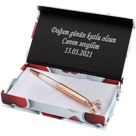 Resim Rose Gold Elmas Model Tükenmez Kalem 